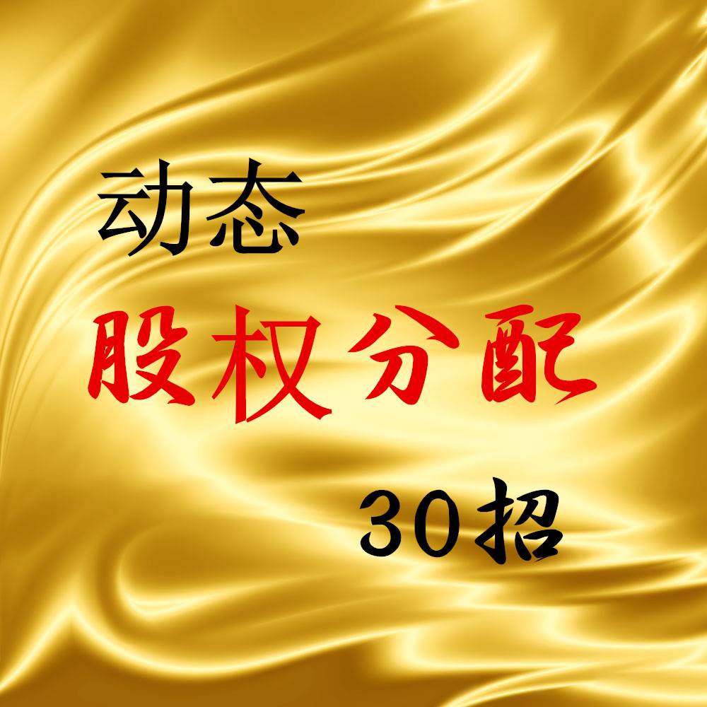 股权动态分配30招--常青分配机制-佚名