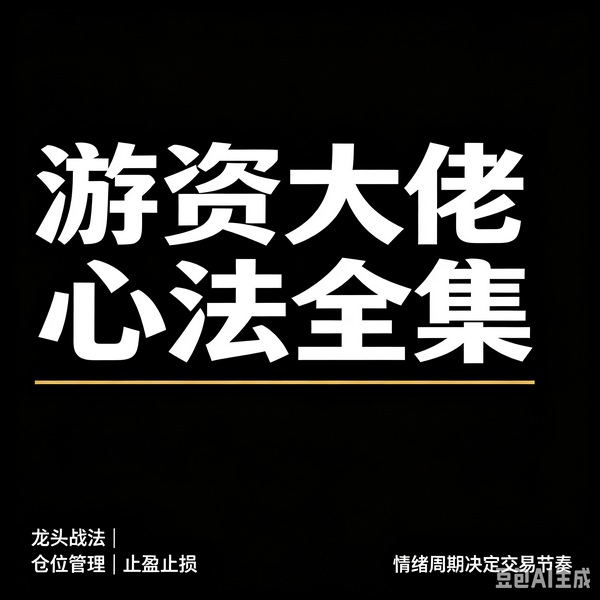 游资大佬心法全集|实操手册