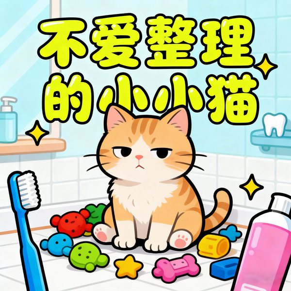 不爱整理的小猫，睡前故事，儿童好习惯