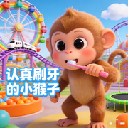 认真刷牙的小猴子|365夜儿童睡前好习惯故事集-佚名-书舒有声