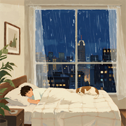 催眠曲雨声|解压纯音乐|焦虑治疗|放松|睡眠曲|睡眠白噪音-佚名-音乐疗愈馆