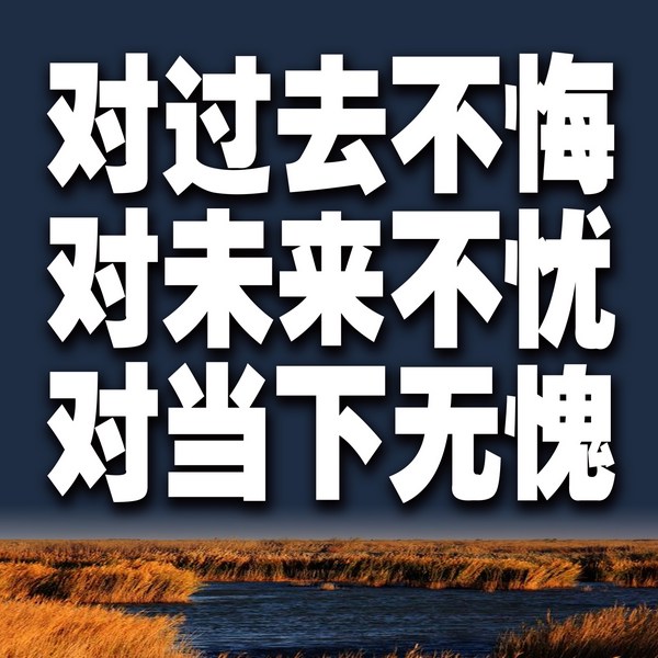 对过去不悔，对未来不忧，对当下无愧