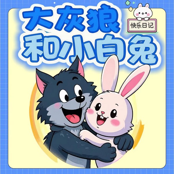 大灰狼和小白兔快乐日记|儿童故事|睡前故事