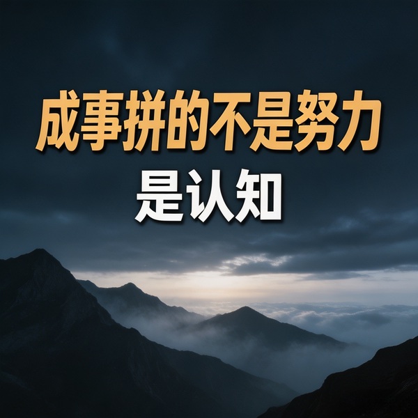 成事拼的不是努力是认知